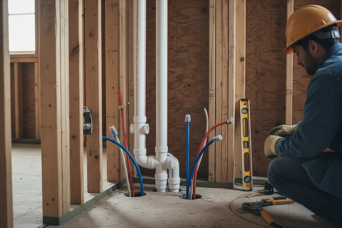 Drain and supply rough-in during Garbage Disposal Repair in Groveport